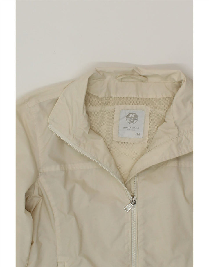 NORTH SAILS Womens Tracksuit Top Jacket UK 14 Medium Off White Polyamide Vintage North Sails and Second-Hand North Sails from Messina Hembry 