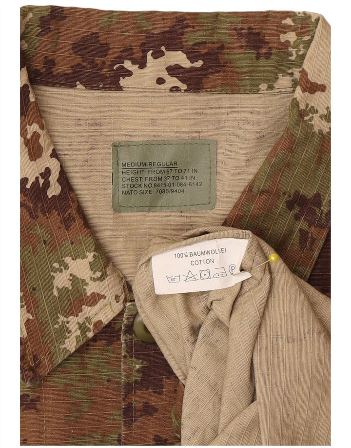 Vintage Herre Military Jacket UK 38 Medium Khaki Camouflage Cotton