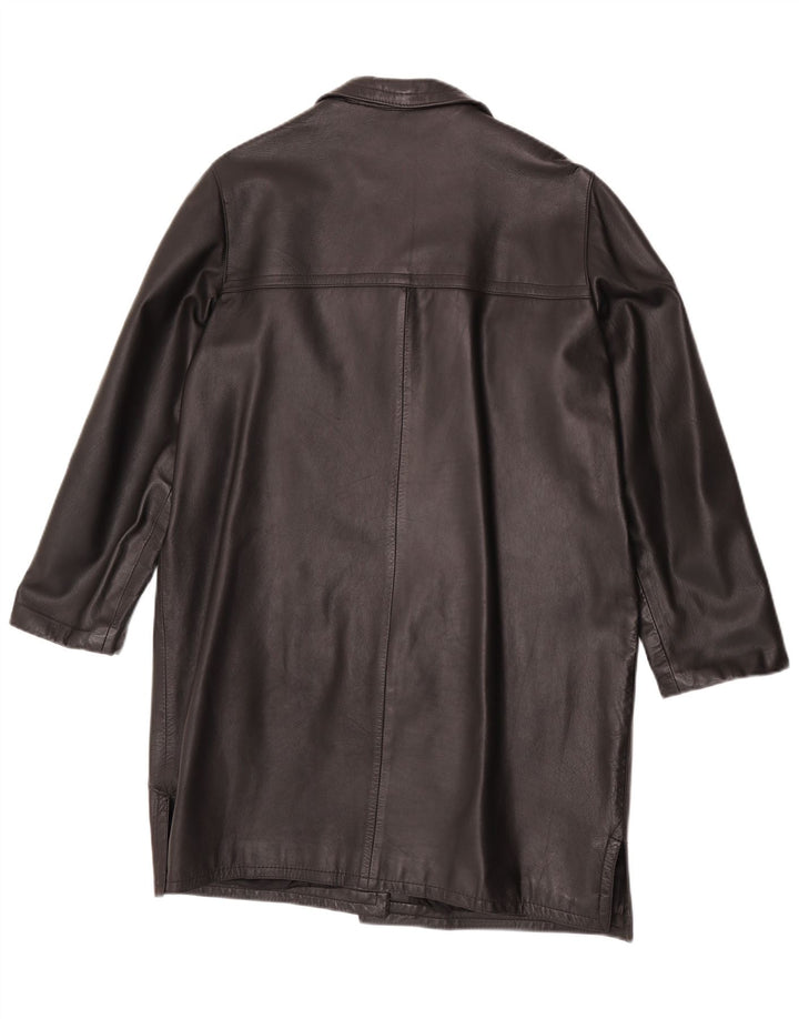 Vintage læderfrakke til kvinder UK 14 Medium Sort
