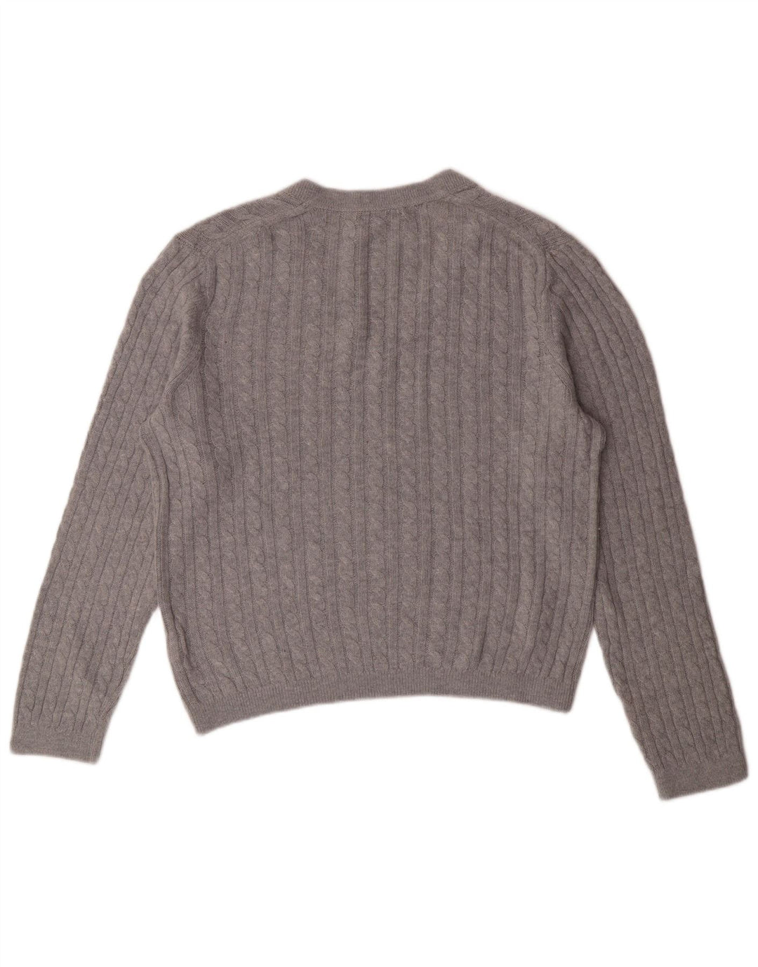 TOMMY HILFIGER Dame V-hals sweater UK 12 Medium Grå Nylon