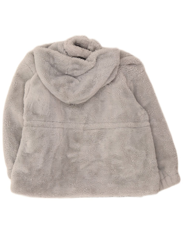 Guess damebamse oversized fleecejakke med hætte UK 18 XL Grå