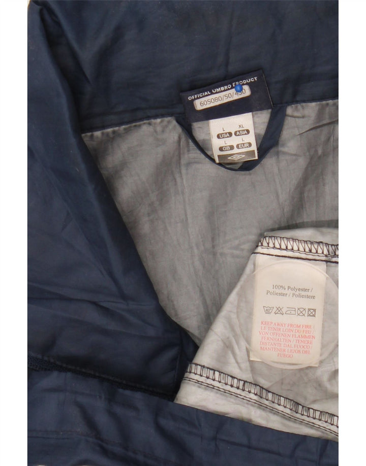 Umbro Herre Grafisk Regnjakke med Hætte UK 40 Large Navy Blue Polyester