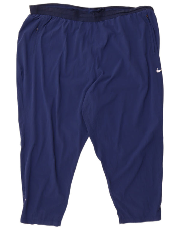Nike Womens Dri Fit Crop Tracksuit Trousers Joggers UK 22 3XL Navy Blue