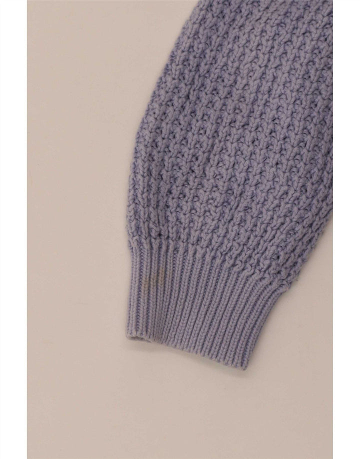 Marks & Spencer Dame Crop Crew Neck Jumper Sweater UK 16 Large Blue
