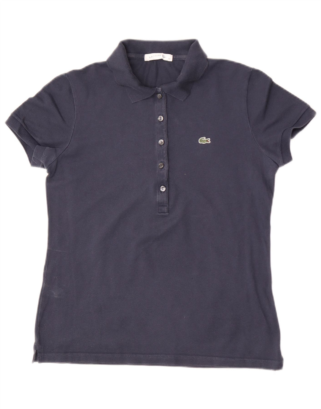 Lacoste Dame Polo Shirt Størrelse 40 Medium Navy Blue Bomuld