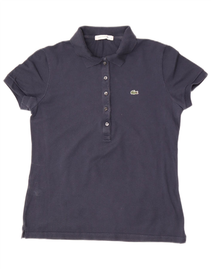 Lacoste Dame Polo Shirt Størrelse 40 Medium Navy Blue Bomuld