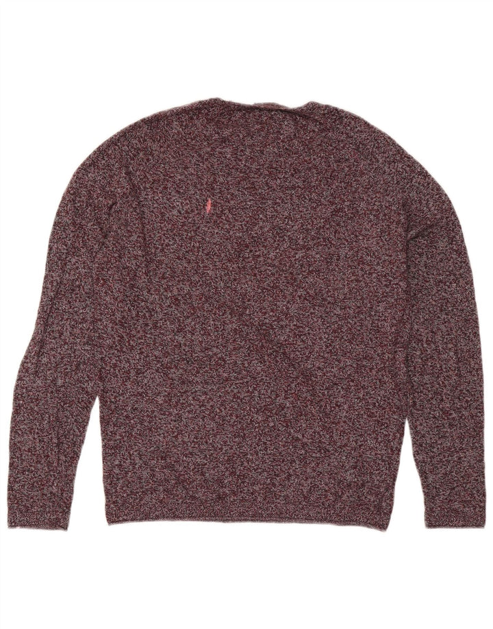 Zara Herre trøjetrøje med rund hals Medium Bourgogne Flecked Bomuld