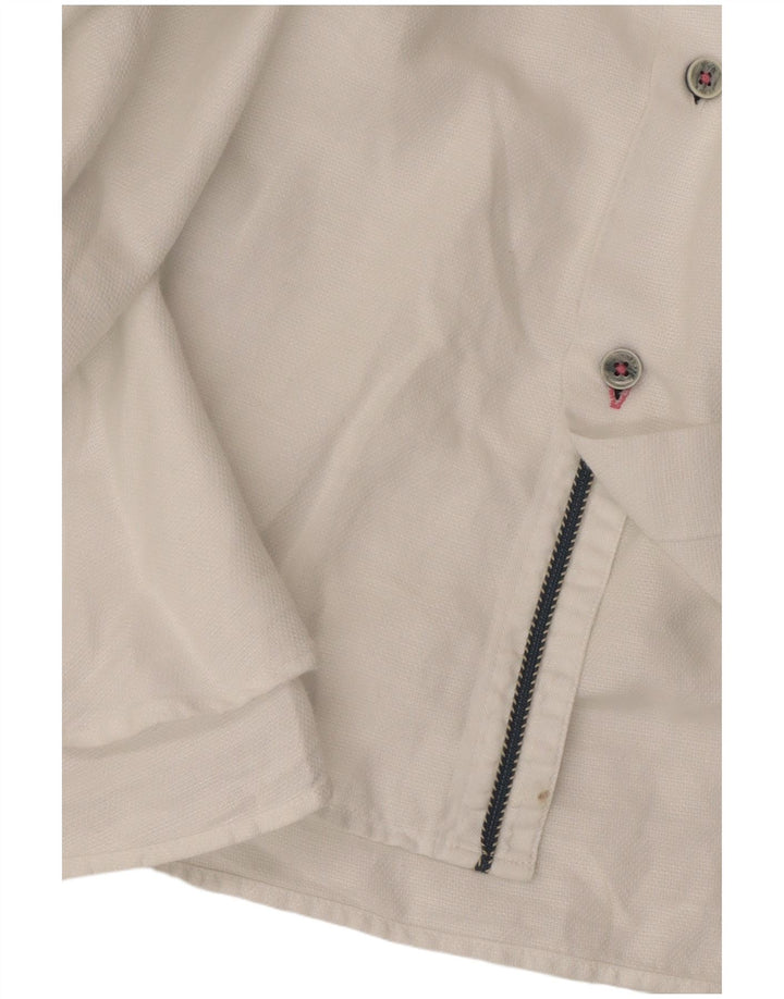 Ted Baker Kortærmet Herreskjorte Størrelse 5 XL Hvid Bomuld