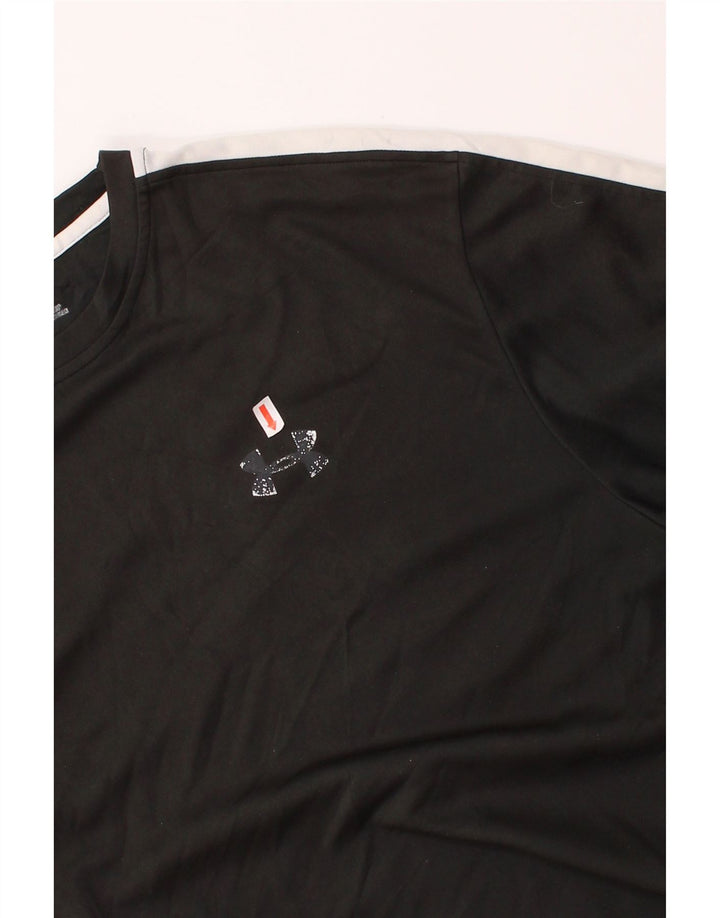 UNDER ARMOUR Mens T-Shirt Top Medium Black Colourblock Polyester Vintage Under Armour and Second-Hand Under Armour from Messina Hembry 