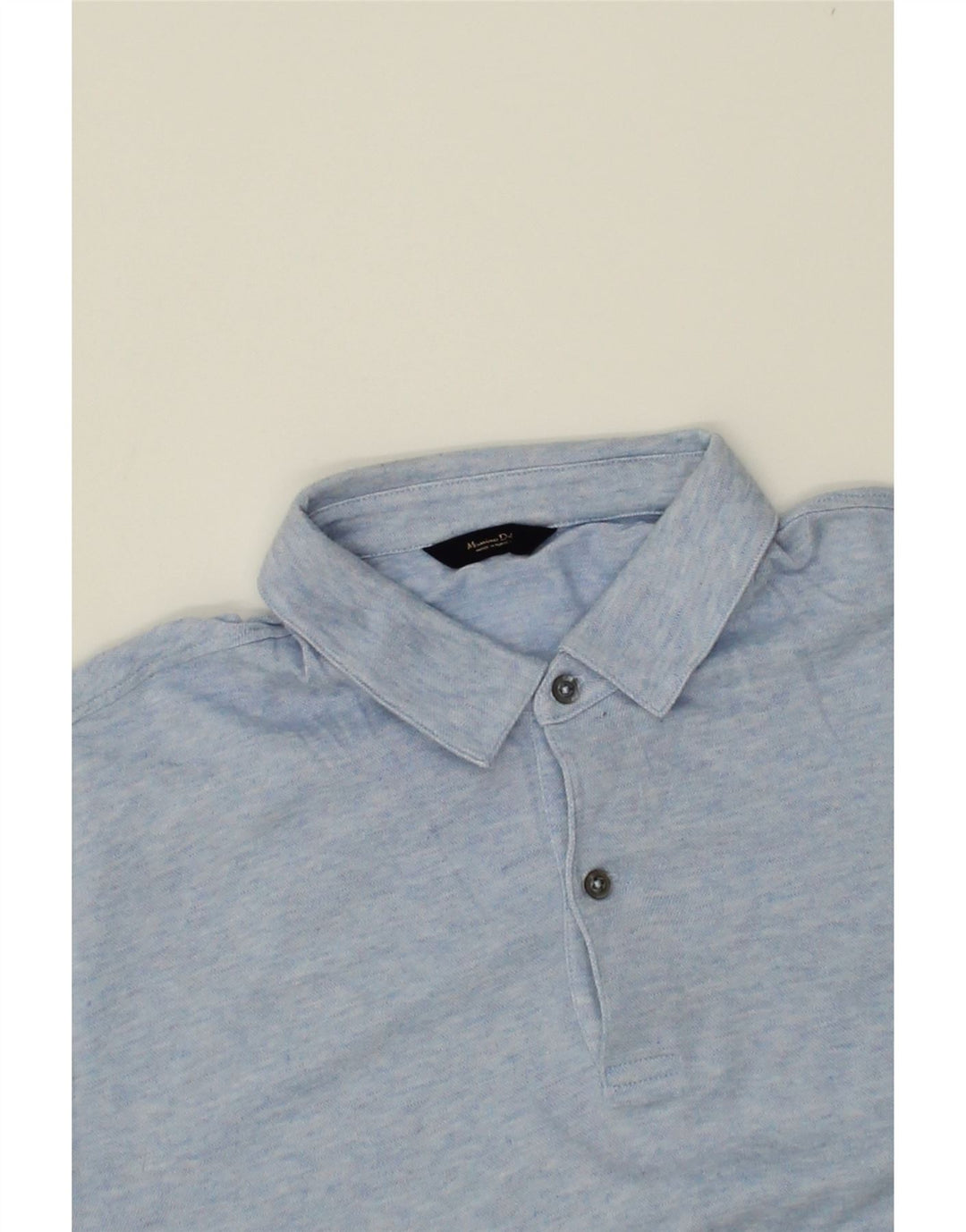 MASSIMO DUTTI Mens Polo Shirt Large Blue Flecked Cotton Vintage Massimo Dutti and Second-Hand Massimo Dutti from Messina Hembry 