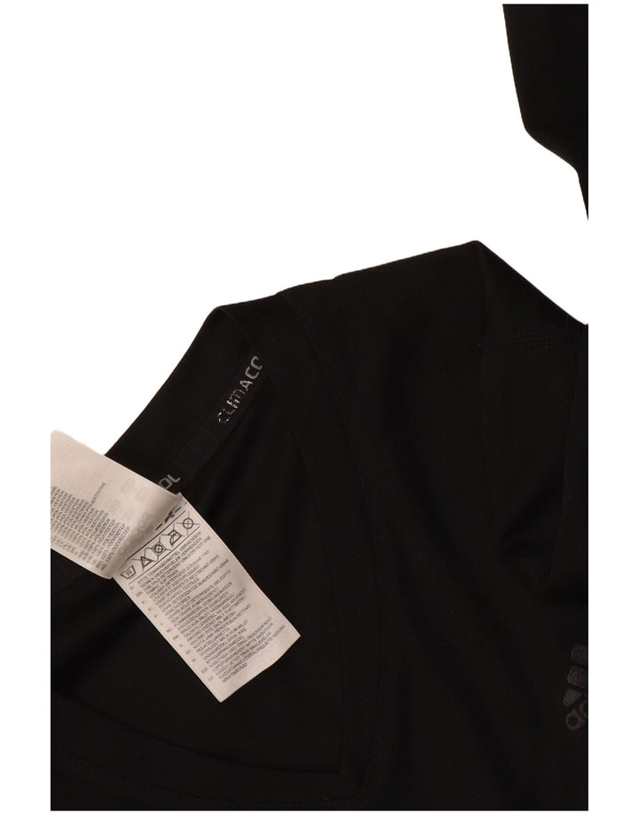 Adidas Dame Climacool Top Langærmet UK 16 Stor Sort Polyester