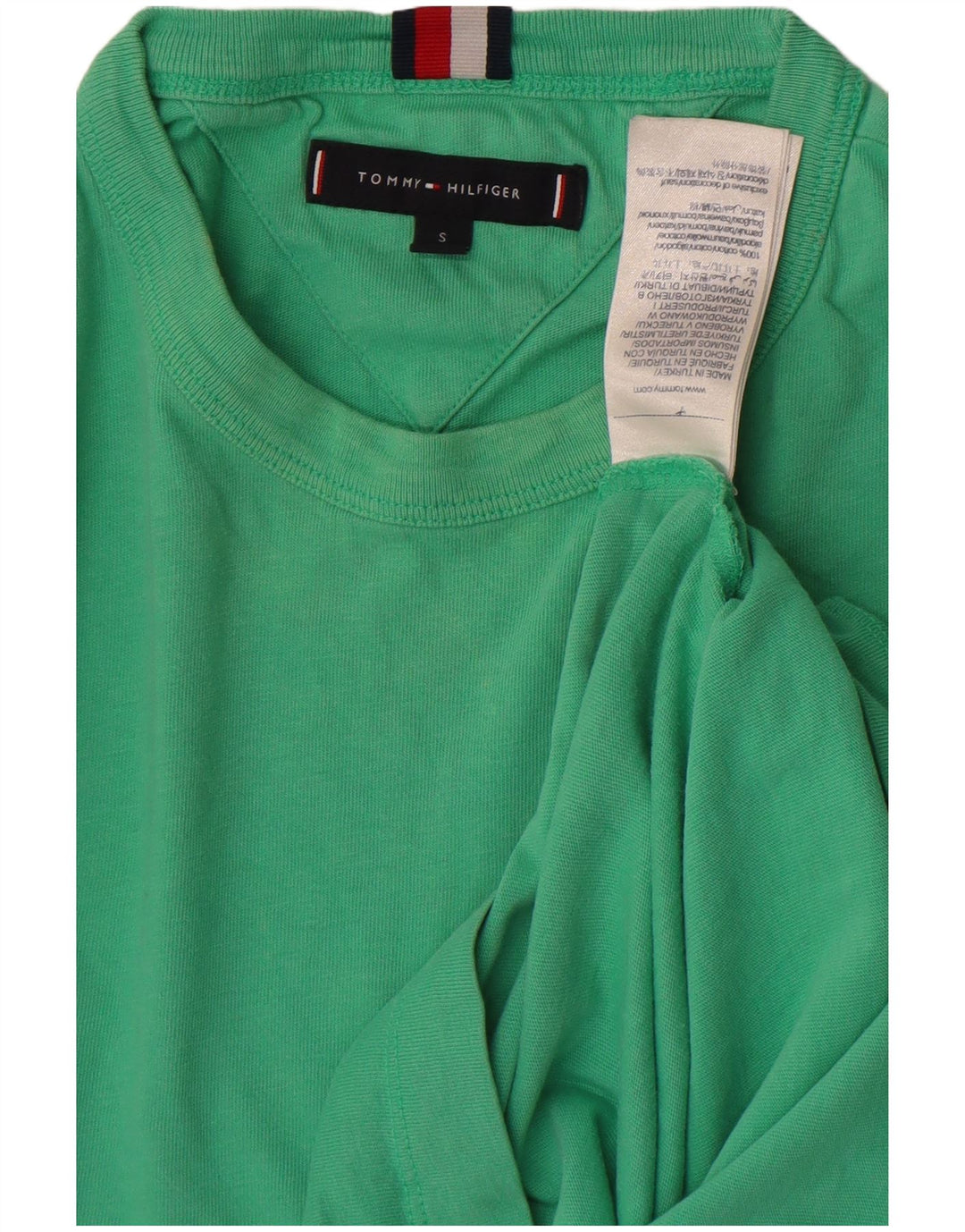Tommy Hilfiger Herre T-Shirt Top Lille Grøn Bomuld