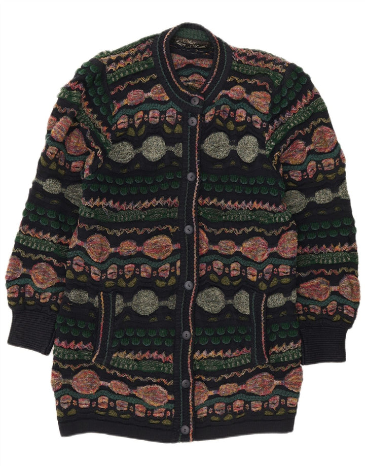 Oskar Haug Dame Cardigan Sweater UK 14 Medium Multicolored Geometric