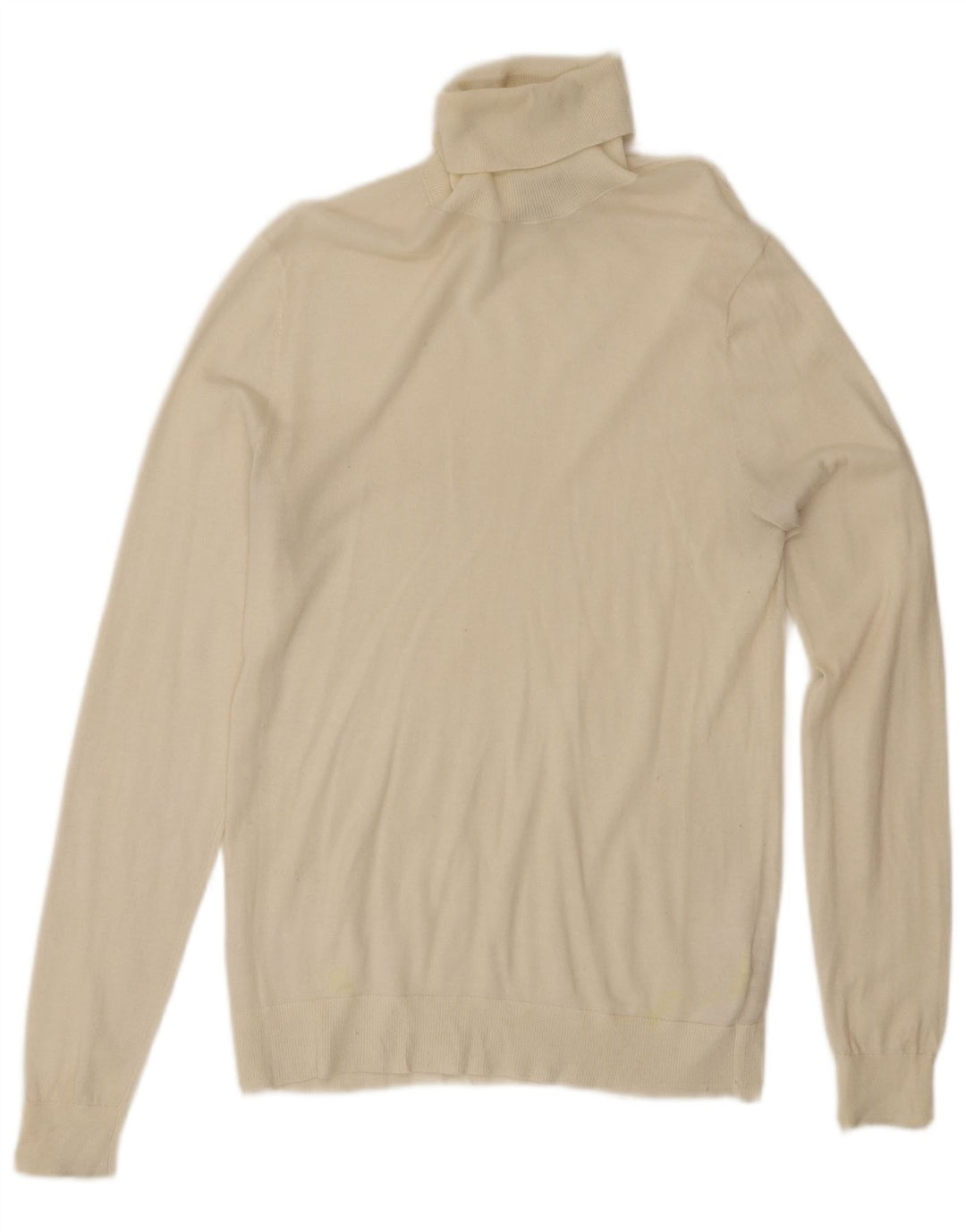 MASSIMO DUTTI Dame Rullehals Sweater UK 12 Medium White