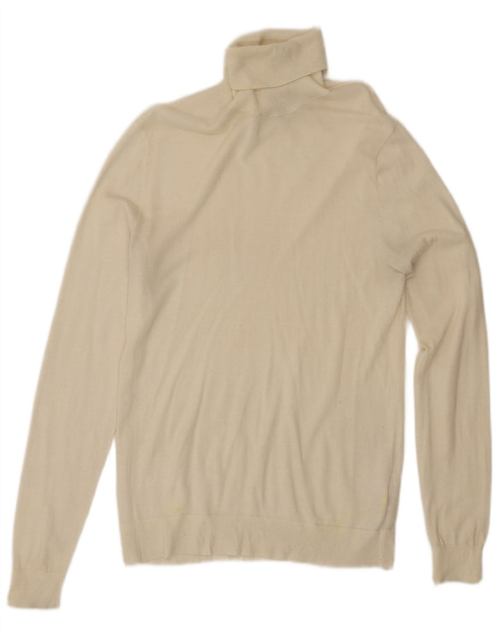 MASSIMO DUTTI Dame Rullehals Sweater UK 12 Medium White