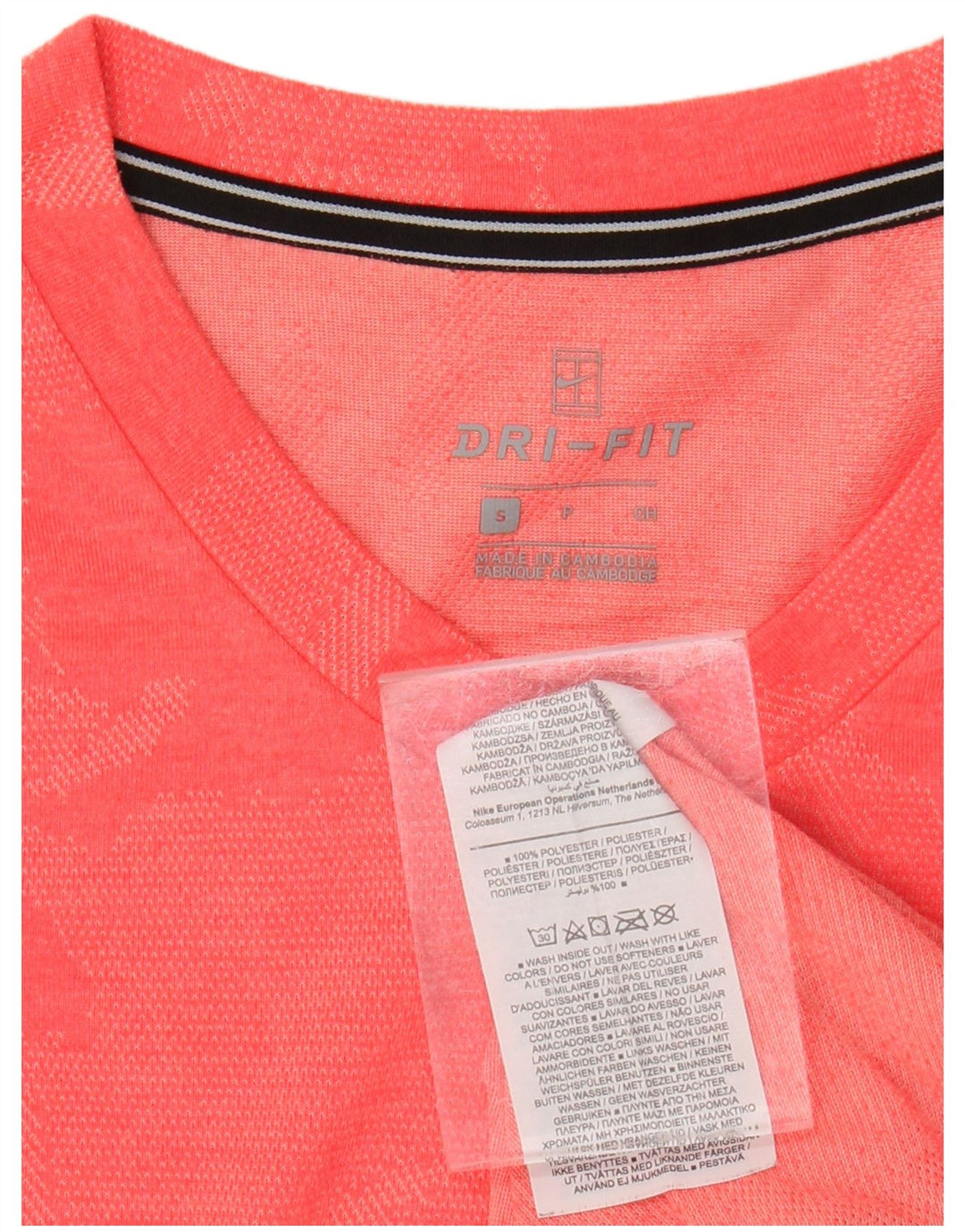 NIKE Herre Dri Fit T-shirt Top Lille Pink Camouflage Polyester