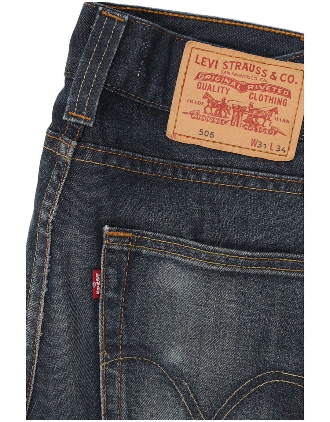 LEVI'S Herre 506 Lige jeans med standard pasform W31 L30 blå bomuld