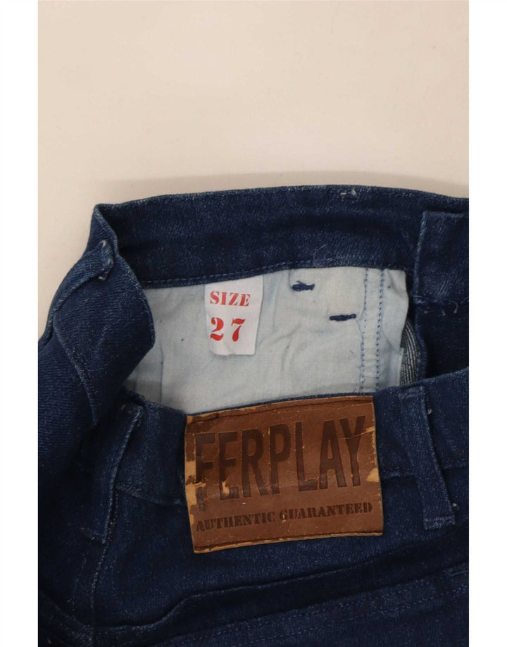 Vintage koniske jeans til kvinder W27 L32 marineblå