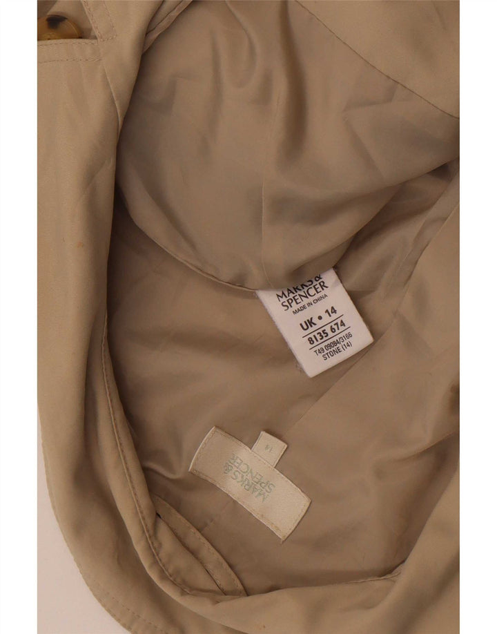 Marks & Spencer Trench Coat til kvinder UK 14 Large Beige Polyester