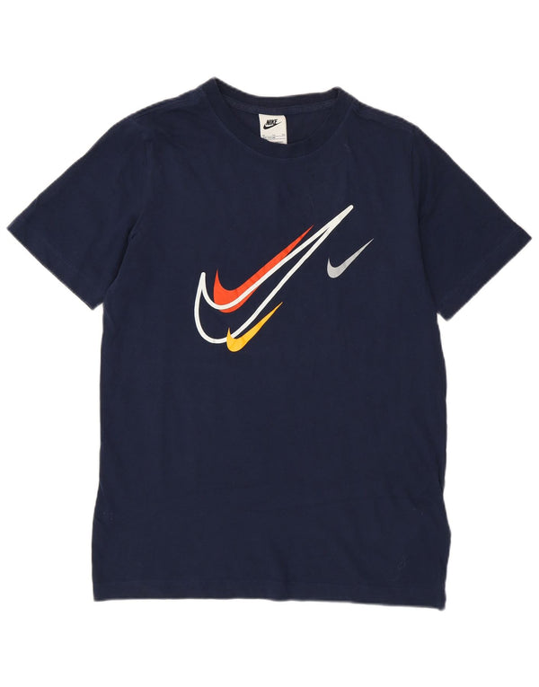 Nike drenge grafisk t-shirt top 13-14 år XL marineblå bomuld
