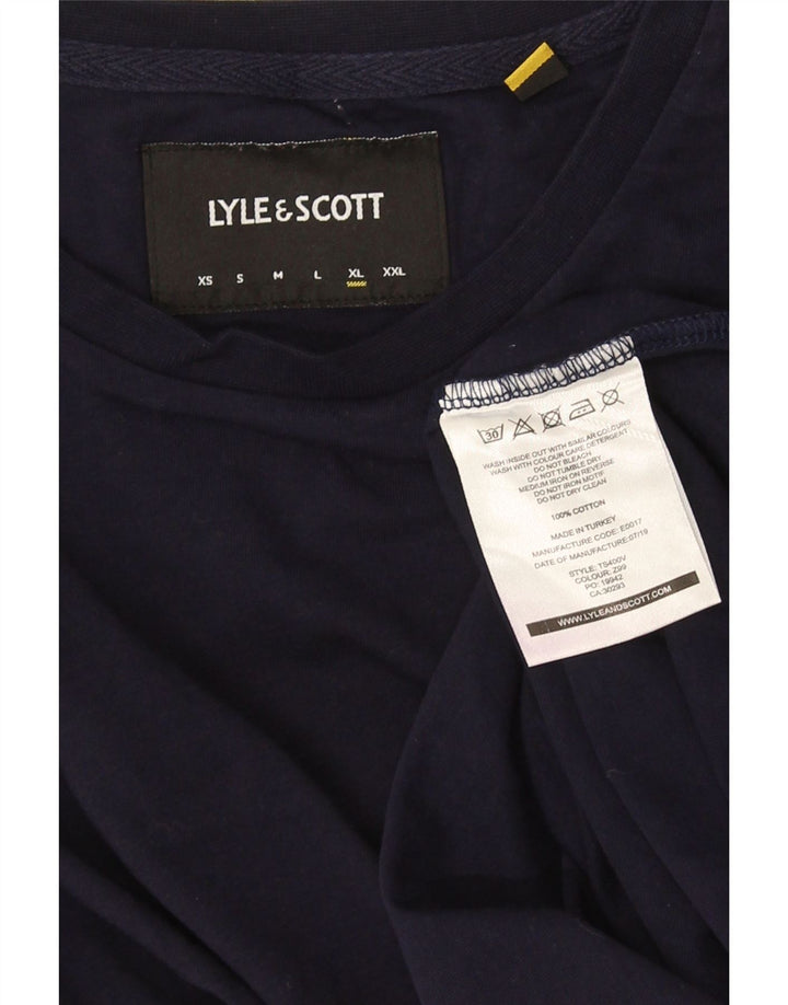 Lyle & Scott herre T-shirt top XL marineblå bomuld