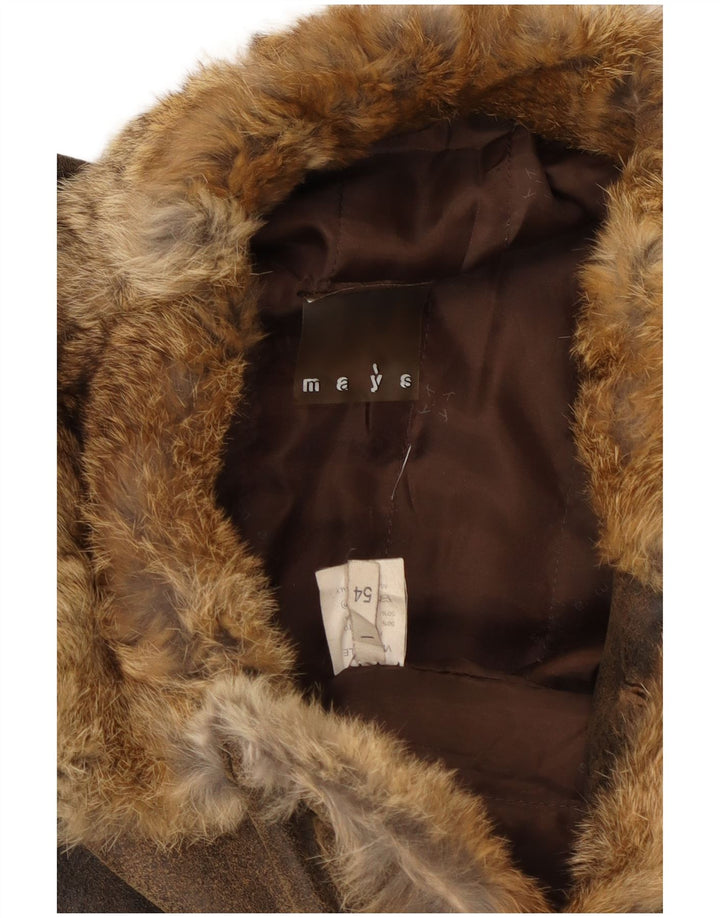 MAYS Herre Læderjakke UK 40 Stor Brun Læder