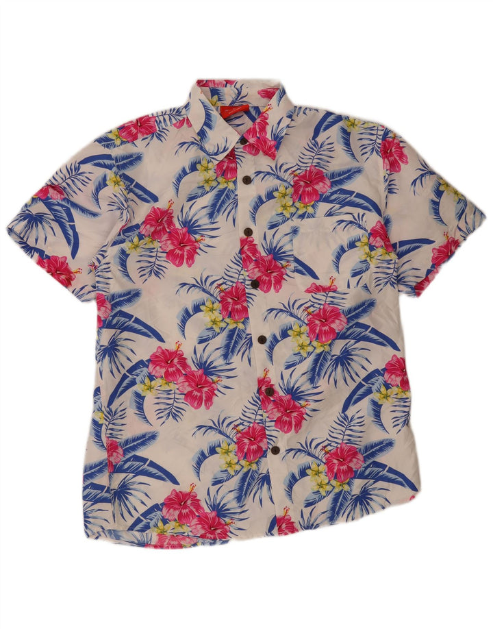 Lowes Herre Hawaii kortærmet skjorte Stor flerfarvet blomster