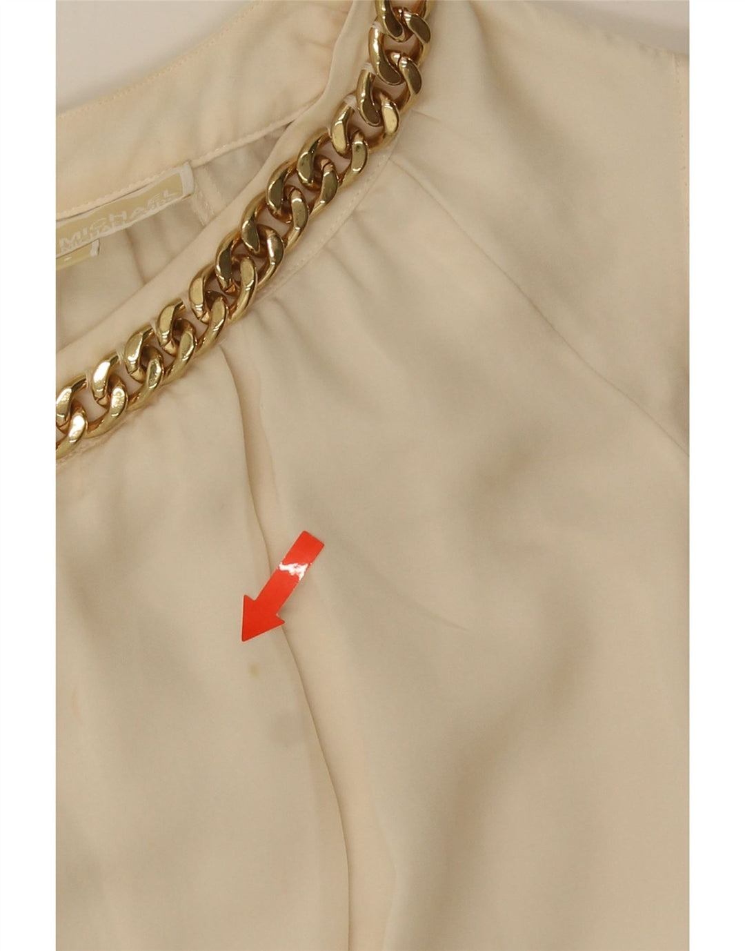 Michael Kors Dame ærmeløs bluse Top UK 10 Small Off White Silke