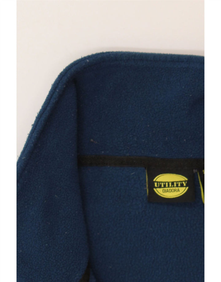 DIADORA Womens Fleece Jacket UK 16 Large Navy Blue Polyester Vintage Diadora and Second-Hand Diadora from Messina Hembry 