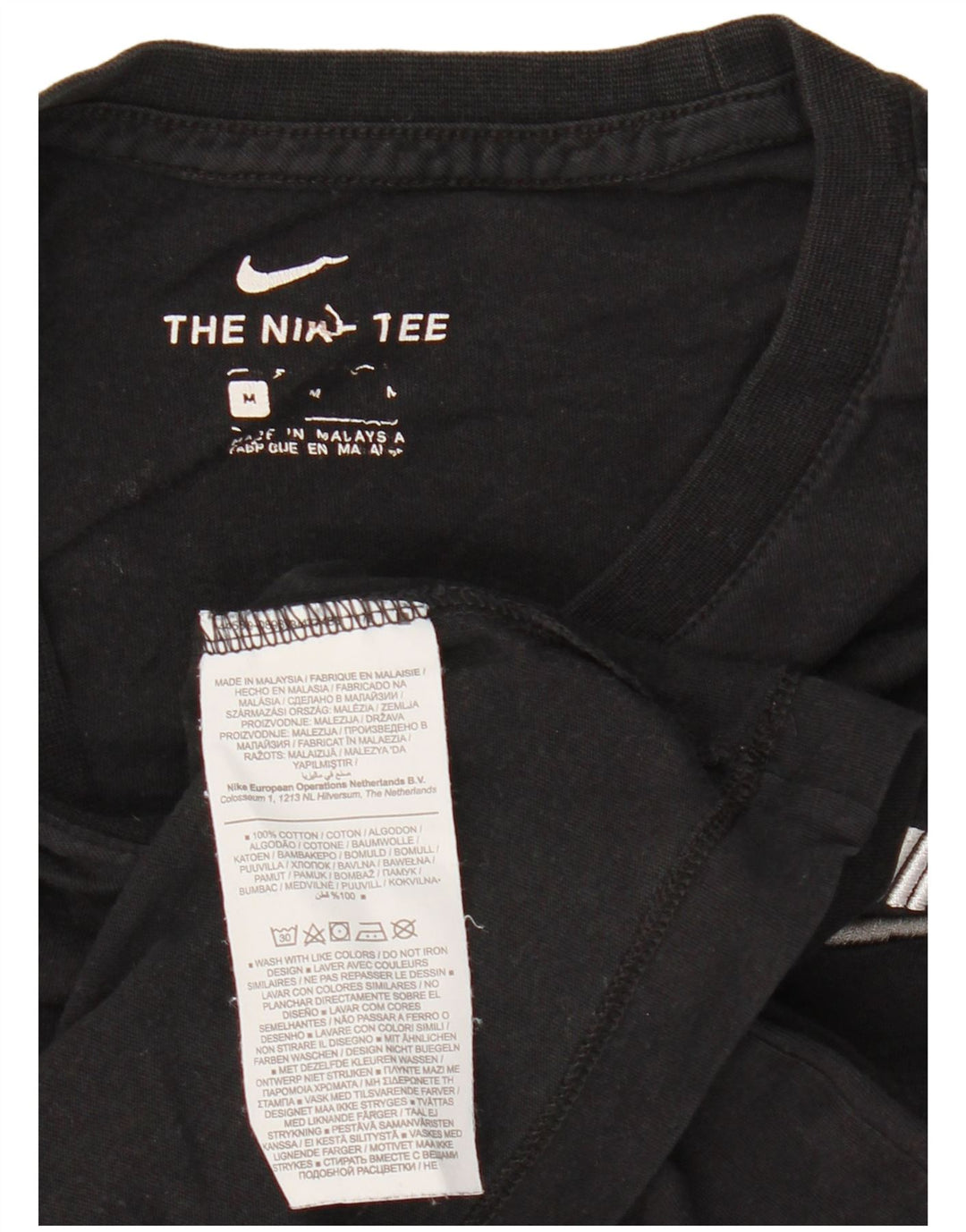 Nike Herre grafisk T-shirt Top Medium Sort Bomuld