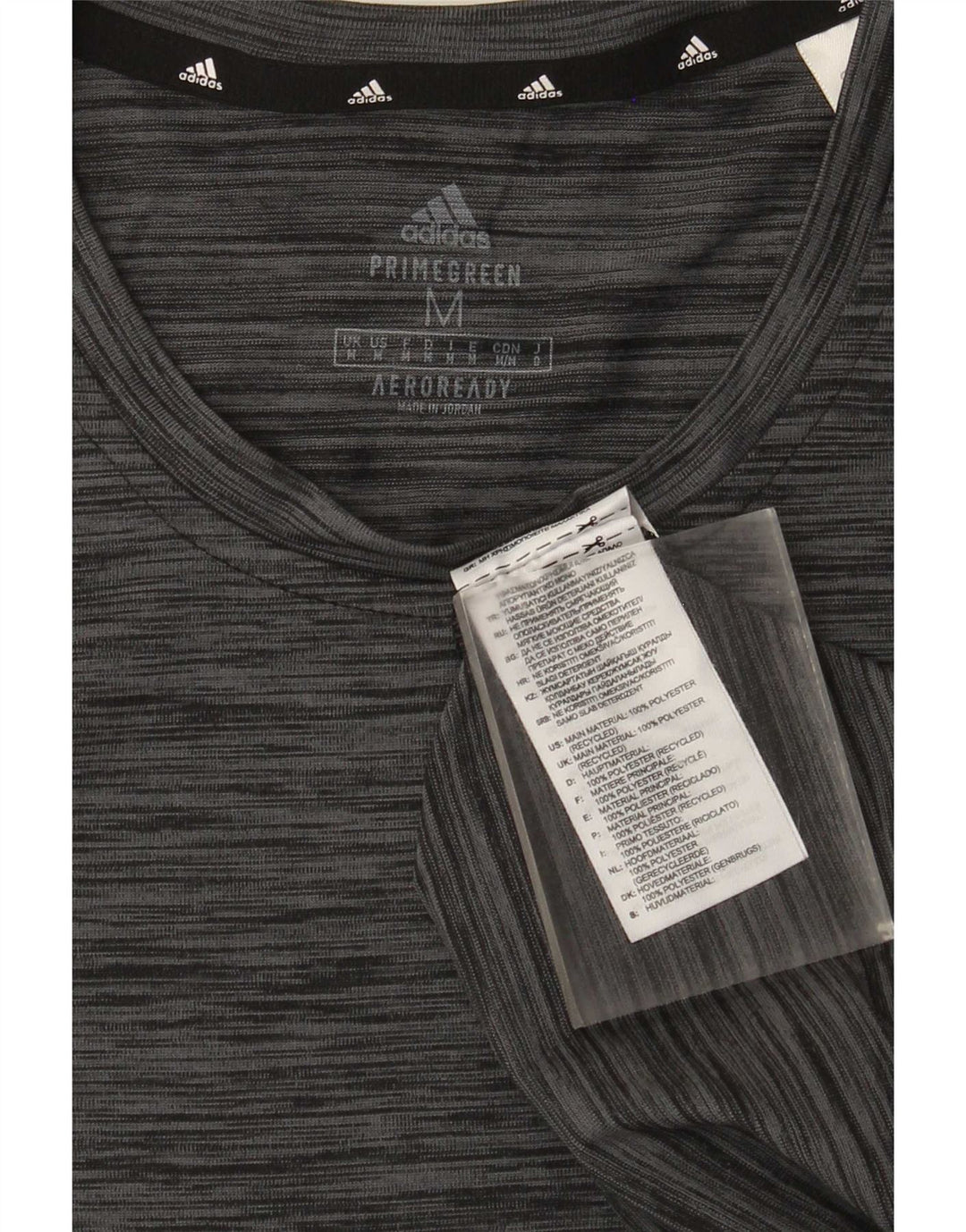 Adidas Herre Aeroready T-Shirt Top Medium Grey Flecked Polyester