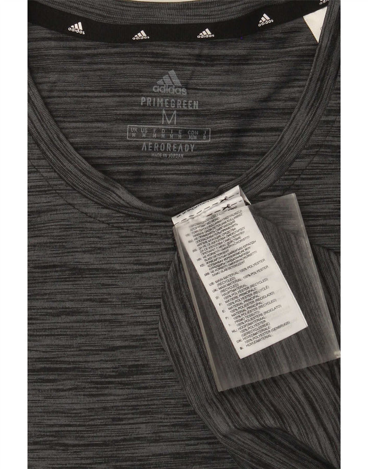 Adidas Herre Aeroready T-Shirt Top Medium Grey Flecked Polyester