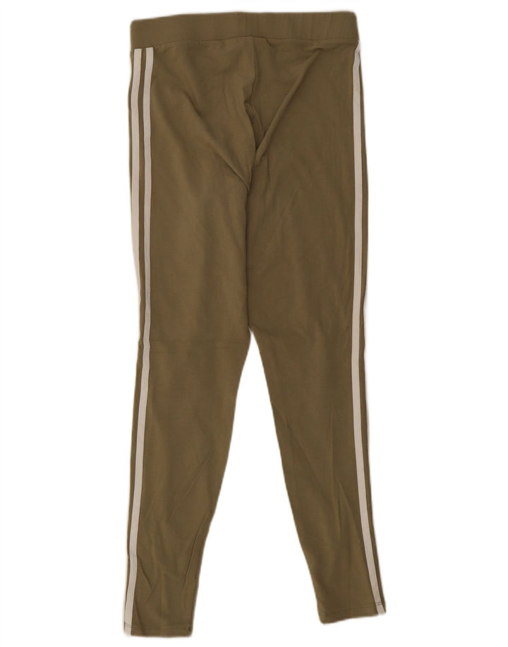 Adidas Dame Leggings UK 12 Medium Khaki Bomuld
