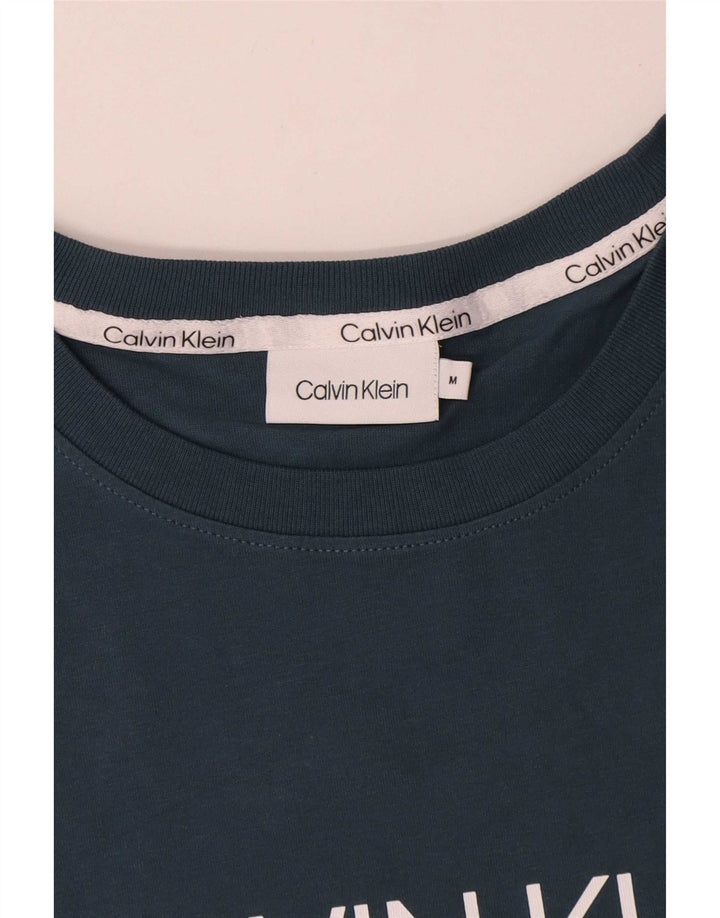 Calvin Klein Herre grafisk T-shirt Top Medium Marineblå Bomuld