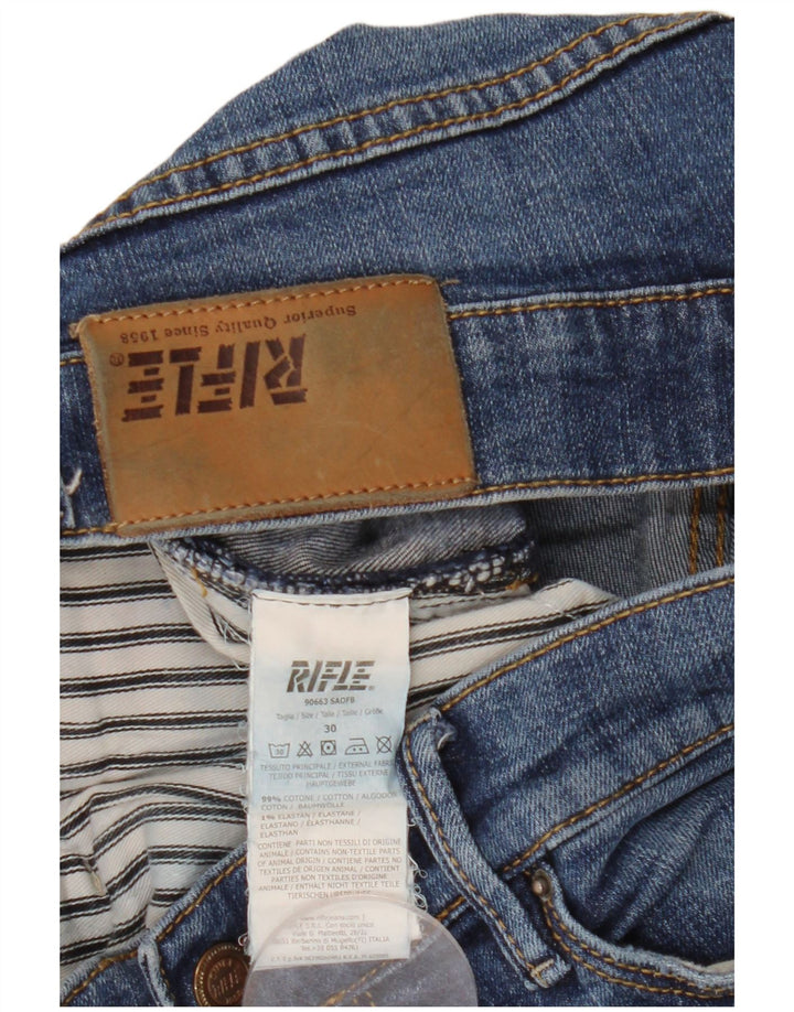 Rifle Dame Distressed Slim Jeans W30 L28 Blå Bomuld