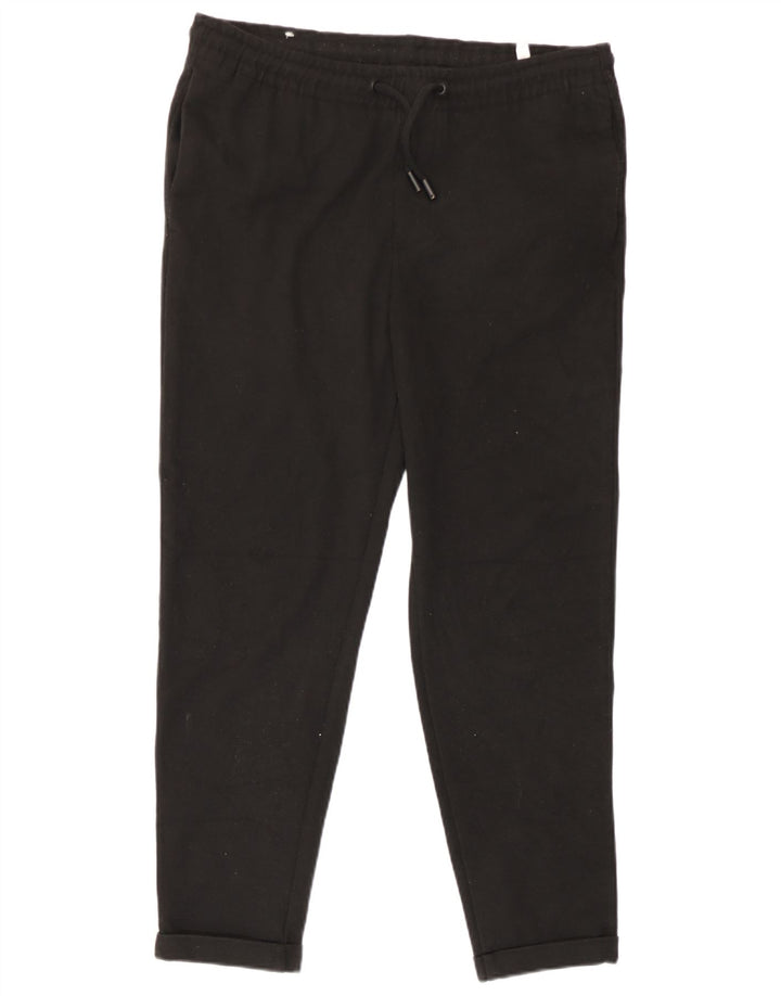 Zara Herre Cropped Trousers Medium W31 L26 Sort Polyester