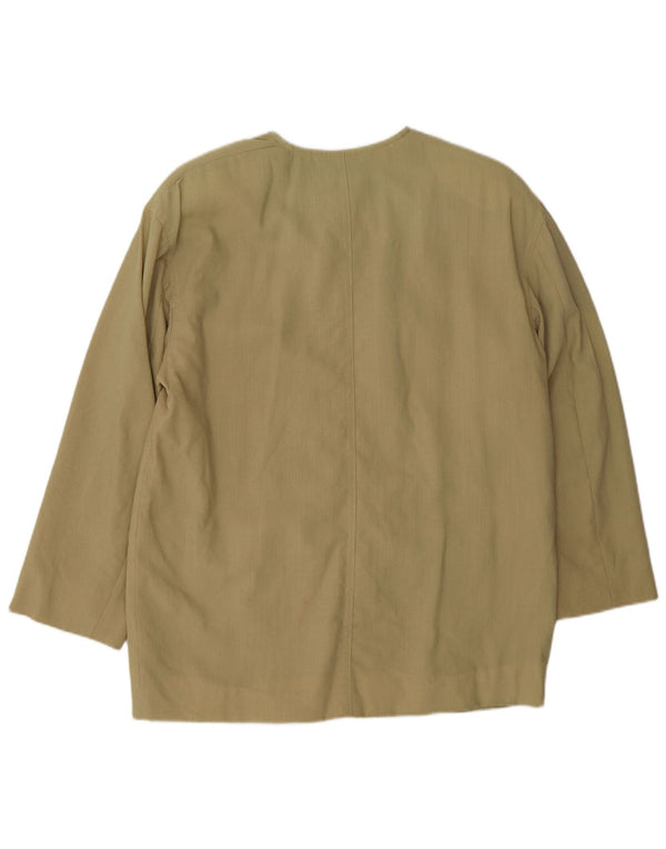 Marella Dame 5 Knapper Oversized Blazer Jacket UK 10 Small Khaki Wool
