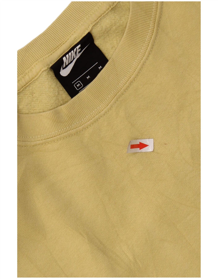 NIKE Womens Crop Oversized Sweatshirt Jumper UK 14 Medium Khaki Bomuld