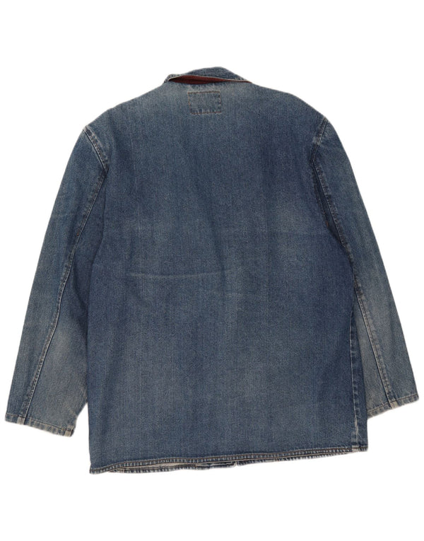 Vintage Herre 1 knap Denim Blazer Jacket IT 48 Medium Blue Bomuld