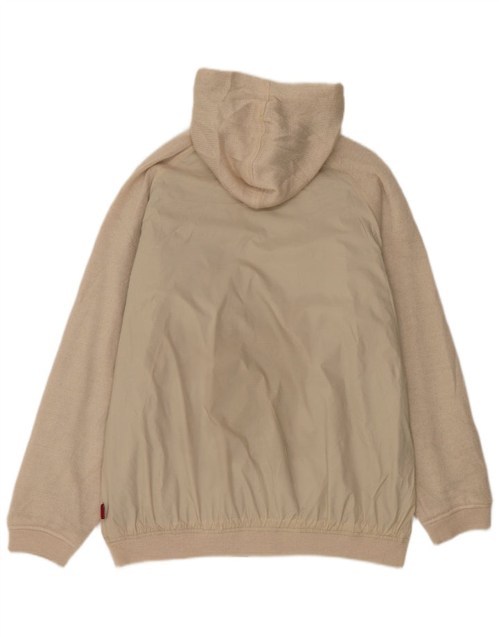 Oakley Herre Hooded Bomber Jacket UK 38 Medium Beige Nylon
