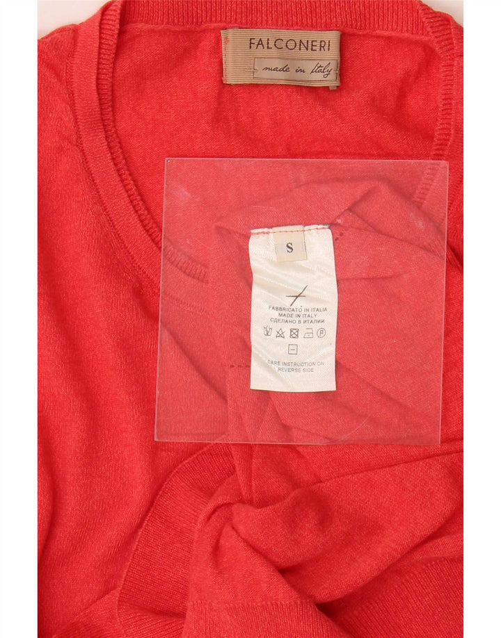 Falconeri Dame Bluse Top UK 8 Lille Pink Bomuld