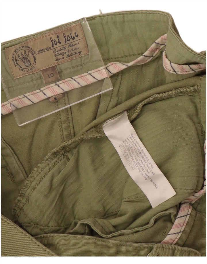 FAT FACE Dame Slim Chino Bukser UK 10 Small W32 L32 Khaki Bomuld