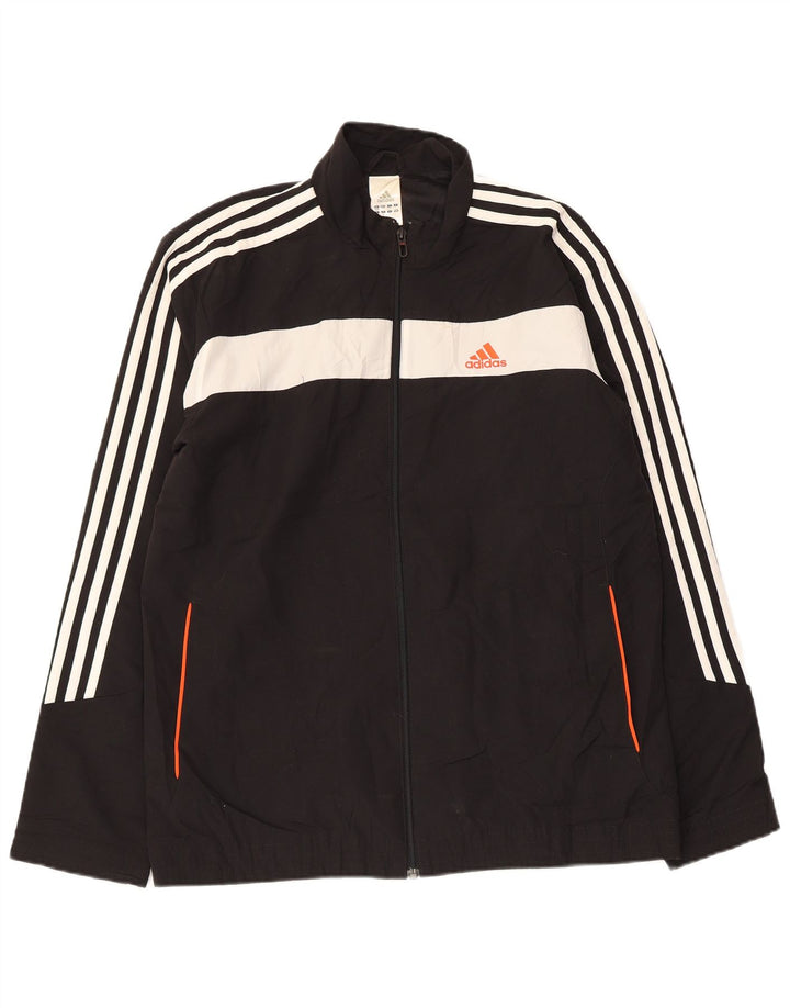 Adidas Herre grafisk træningsdragt Topjakke UK 38/40 Medium Sort Colourblock