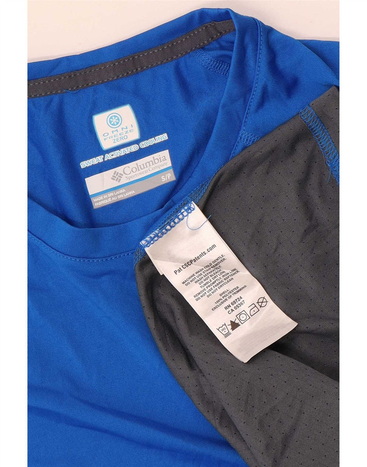 Columbia Herre Omni-Freeze Zero T-Shirt Top Lille Blå Colourblock Polyester