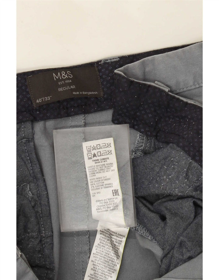 Marks & Spencer Herre Regular Chino Bukser W40 L33 Grå Bomuld
