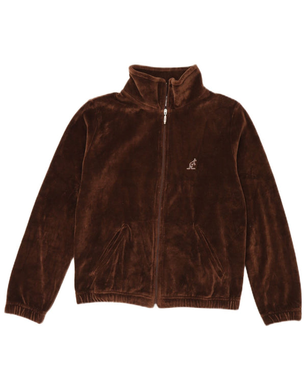 AUSTRALIAN L'ALPINA Womens Velvet Tracksuit Top Jacket IT 44 Medium Brown