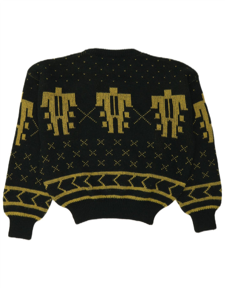 CIAO Herre sweater med rund hals, stor grøn Fair Isle Wool