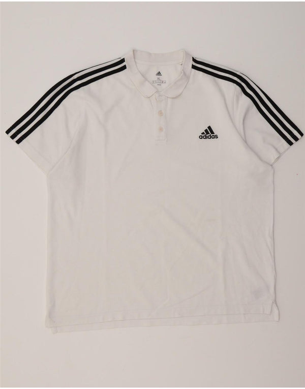 ADIDAS herre poloshirt XL hvid bomuld
