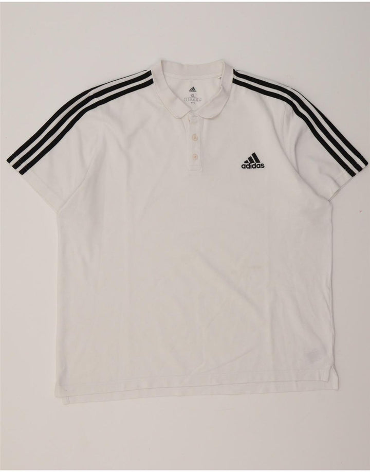 ADIDAS herre poloshirt XL hvid bomuld