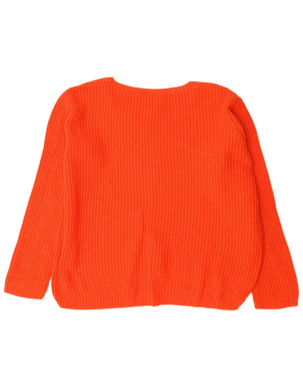 Topshop Dame Oversized Boat Neck Jumper Sweater UK 10 Small Red Acryl